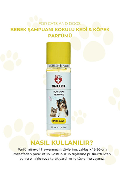 MALLY PET PROFESSIONEL PET CARE Baby Dalin Kokulu Kedi Ve Köpek Parfümü 100 ml