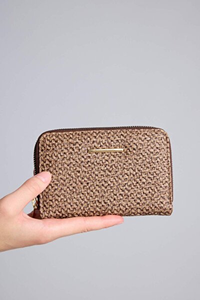 DeFacto Women's Faux Leather Knitted Textured Wallet H6784Axns