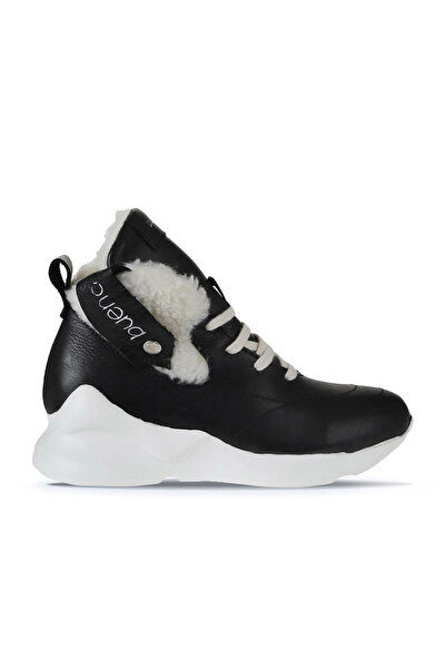 Bueno Shoes Черни кожени дамски спортни ботуши 01wp7903