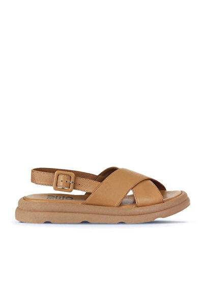 Bueno Shoes Tan Leather Γυναικεία Flat σανδάλια 01wy9403