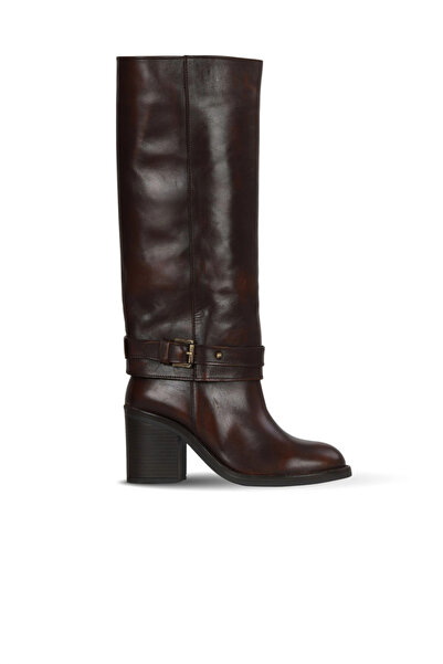 Brown Atlas Women's Leather Heeled Boots 39wc5254