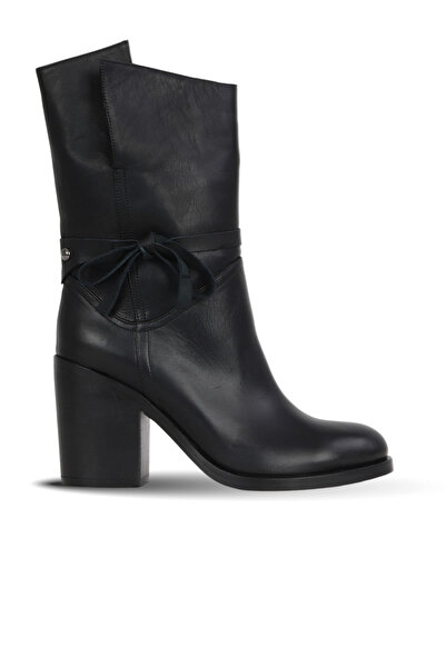 Bueno Shoes Black Leather Women's Heeled Boots 30Wb4035