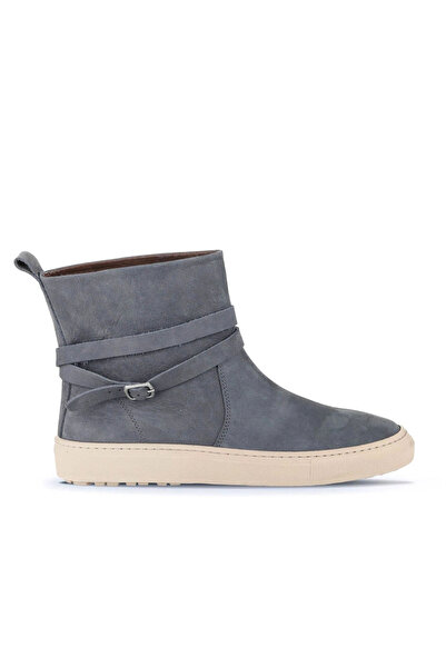 Bueno Shoes Cizme plate de damă din nubuc gri 01wd2601