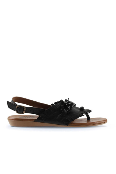 Bueno Shoes Sandale Flip Flops pentru femei din piele neagră Khv-bej 01wu7440