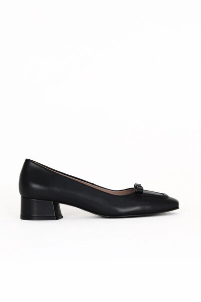 Bueno Shoes حذاء نسائي من الجلد الأسود بكعب منخفض 33wa0825