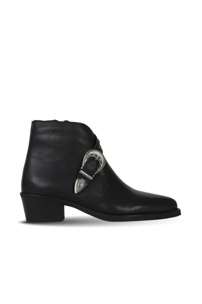 Bueno Shoes Black Leather Women's Heeled Boots 01Wf1000
