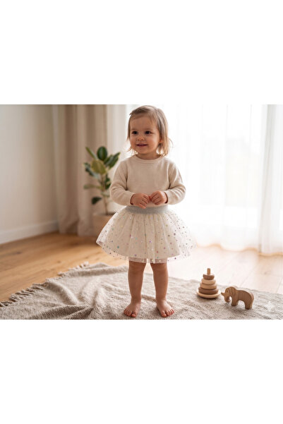 Zebra Baby Girl Shiny Star Patterned Tutu Skirt