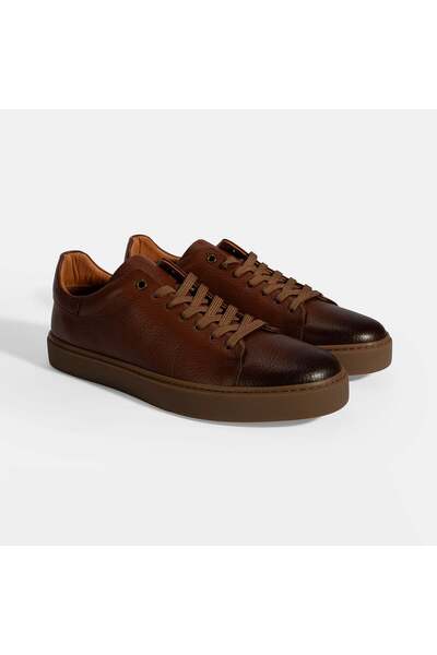 Desa Men's Tan Lace-Up Leather Casual Shoes