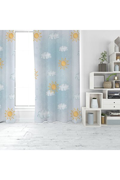 EVSEHOMES Cortina de fundal cu o singură aripă cu imprimare digitală Güneş Bulut