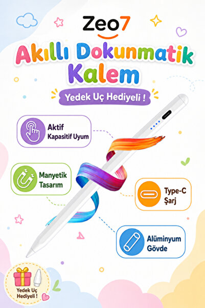 Zeo7 Akıllı Dokunmatik Tablet & Telefon Kalemi İOS, Android Bütün Modellere U...