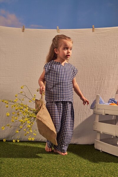 Oh La La Koala For Little Ones Set dublu din seria Picnic Daisy, albastru mar...