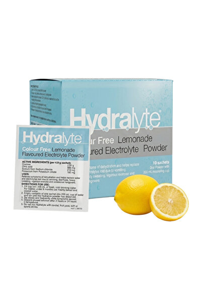 HYDRALYTE أكياس إلكتروليت للترطيب بنكهة الليمون الخالية من الألوان - عبوة من ...