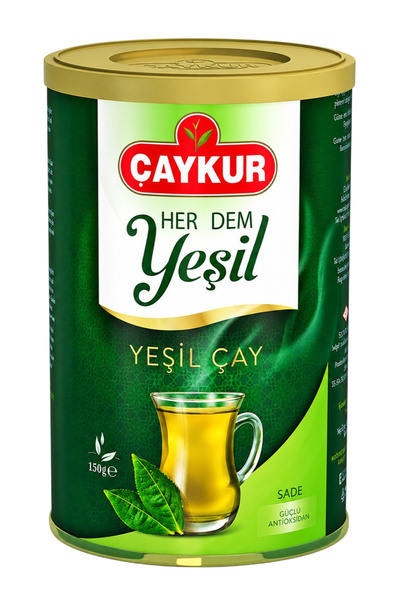 Çaykur Yaprak Yeşil Çay (SADE)(SİLİNDİR KUTU) 150gr /