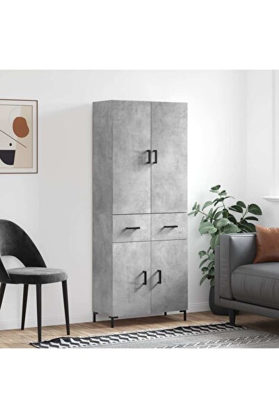 Concept Dulap înalt, gri beton, 69,5x34x180, lemn compozit