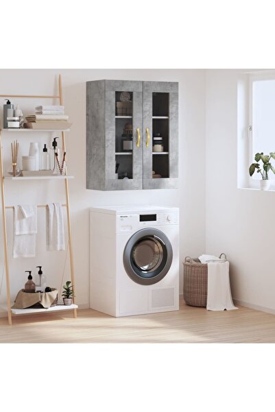 Concept Dulap cu montaj pe perete, gri beton, 69,5x34x90 cm