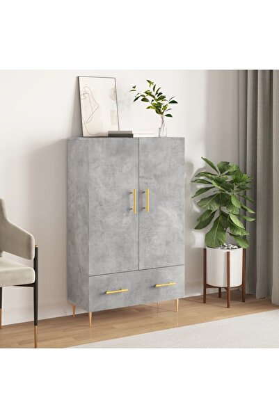 Concept Dulap înalt, gri beton, 69,5x31x115 cm, lemn prelucrat