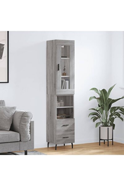 Concept Dulap înalt, gri sonoma, 34,5x34x180 cm, lemn prelucrat