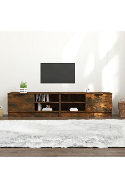 Concept Comodă TV, 2 buc.,stejar fumuriu, 80x35x36,5 cm, lemn prelucrat