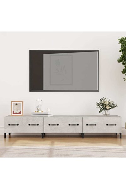 Concept Comodă TV, gri beton, 150x34,5x30 cm, lemn prelucrat