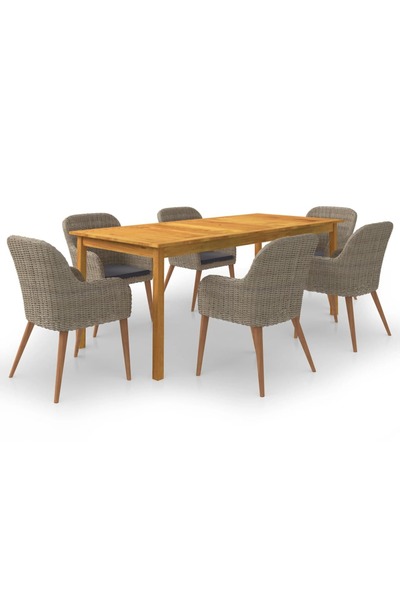 Concept Set mobilier de grădină, 7 piese, maro