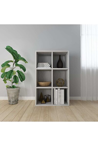 Concept Bibliotecă/Servantă, gri beton, 66x30x97,8 cm, PAL