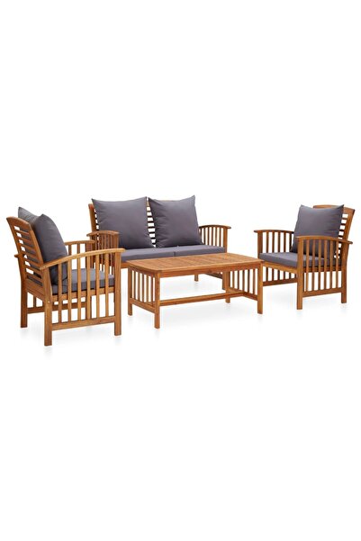 Concept Set mobilier grădină cu perne, 4 piese, lemn masiv de acacia
