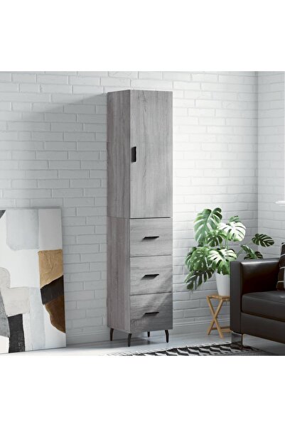 Concept Dulap înalt, gri sonoma, 34,5x34x180 cm, lemn prelucrat