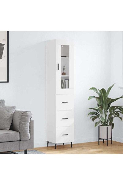 Concept Dulap înalt, alb, 34,5x34x180 cm, lemn prelucrat