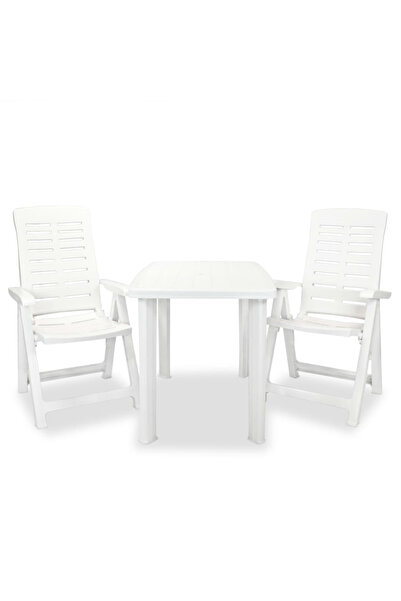 Concept Set mobilier bistro, 3 piese, alb, plastic