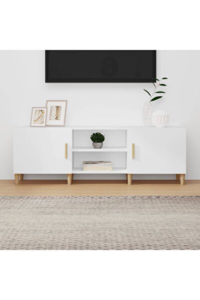 Concept Comodă TV, alb, 150x30x50 cm, lemn compozit
