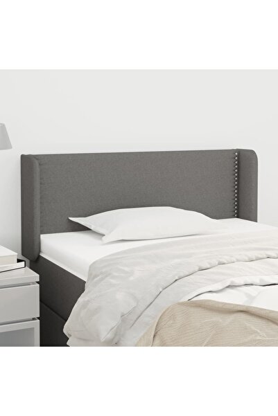 Concept Tăblie de pat cu aripioare gri închis 83x16x78/88 cm textil