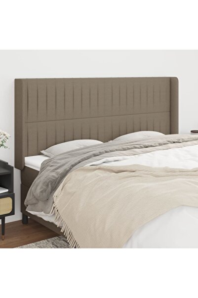 Concept Tăblie de pat cu aripioare gri taupe 183x16x118/128 cm textil