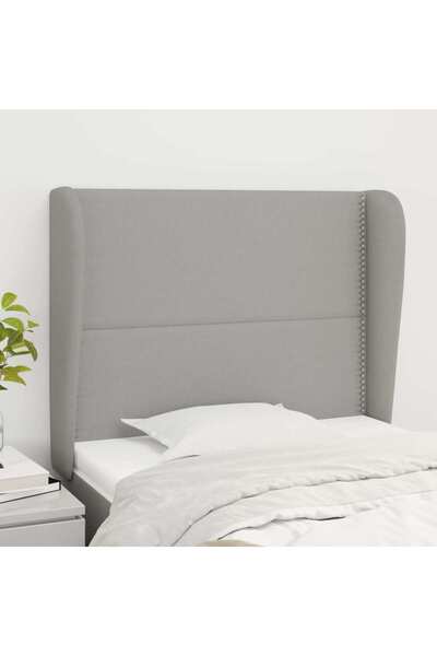 Concept Tăblie de pat cu aripioare gri deschis 103x23x118/128 cm textil