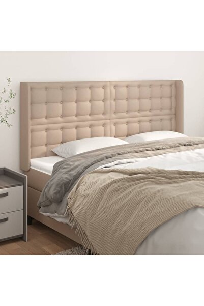 Concept Tăblie pat cu aripioare cappuccino 203x16x118/128 cm piele