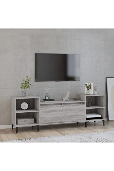 Concept Comodă TV, gri sonoma, 160x35x55 cm, lemn prelucrat