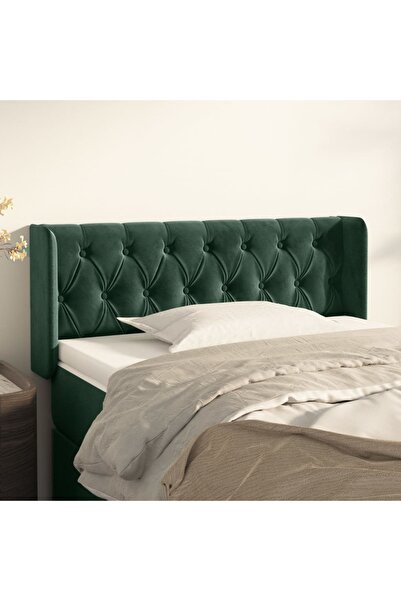 Concept Tăblie pat cu aripioare verde închis 93x16x78/88 cm catifea