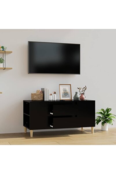Concept Comodă TV, negru, 102x44,5x50 cm, lemn prelucrat
