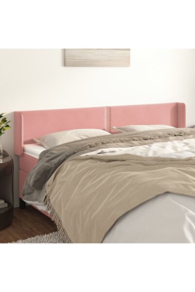 Concept Tăblie de pat cu aripioare roz 203x16x78/88 cm catifea