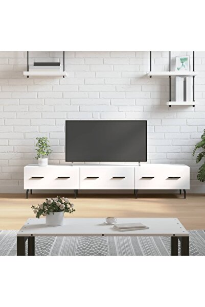 Concept Comodă TV, alb, 150x36x30 cm, lemn prelucrat
