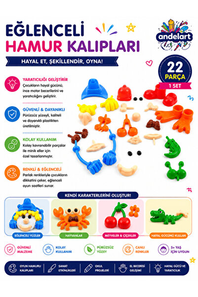 Play Dough Mold Body Parts 26 Pieces