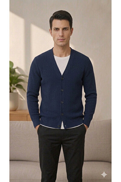 youknitwear you Cardigan tricotat pentru bărbați Maximin bumbac 100%