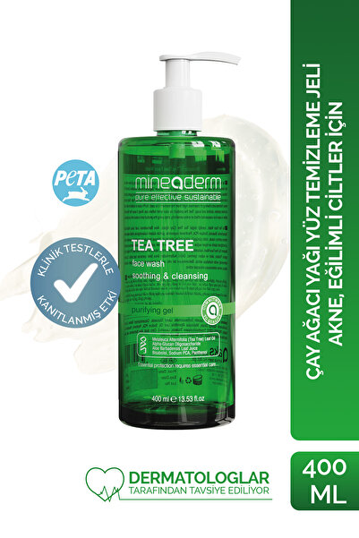 mineaderm Tea Tree Oil Facial Cleansing Gel – Prebiotic Supported, for Acne a...