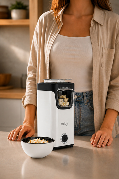 Mioji Popx1 Oil-Free Compact Popcorn Maker - White