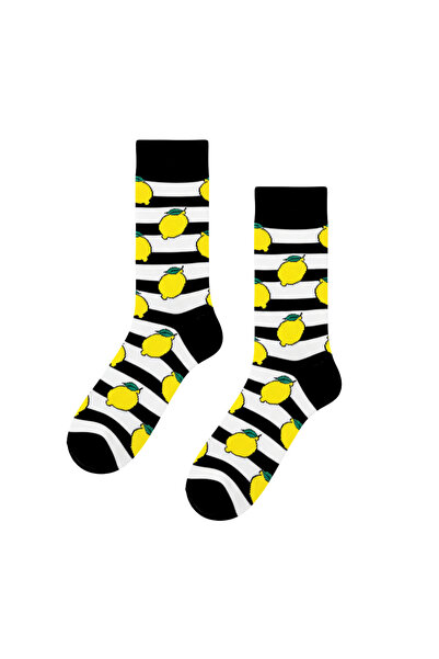 CARNAVAL SOCKS Șosete colorate cu model de lămâie și dungi