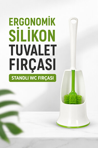 Yenilig Ergonomic Silicone Toilet Brush Hygienic Flexible Toilet Bowl Cleanin...