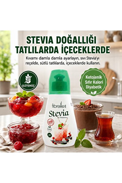 Fibrelle Zero Liquid Sweetener 200 ml (Based on Stevia) Liquid Stevia