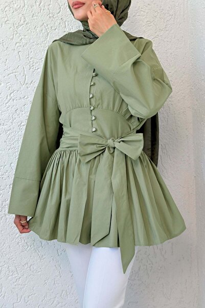 Salih Çelebi Kuşaklı Kimono Kol Tunik 2343 - HAKİ