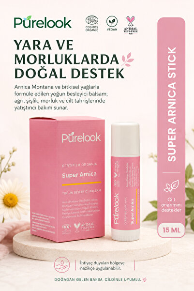 purelook Organik Super Arnica Stick 15 ml | Morluk ve Cilt Bakım Sticki