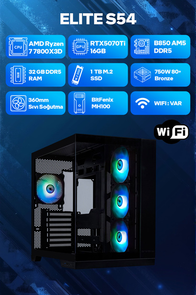 Game Garaj ModArt Elite S54 AMD R7 7800X3D 32GB RAM 1TB SSD RTX5070Ti 360mm S...