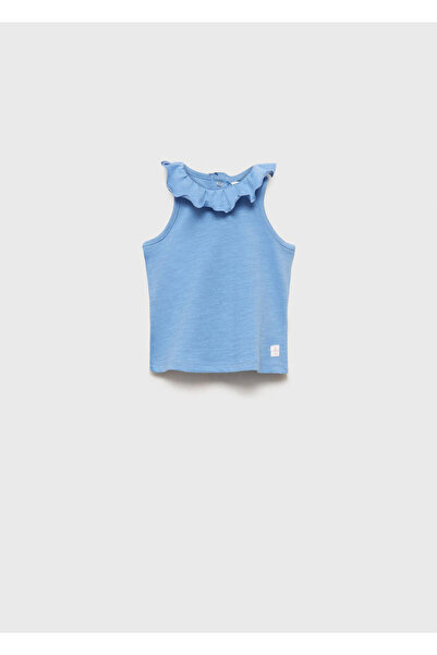 MANGO Baby Tricou din bumbac cu guler volanat